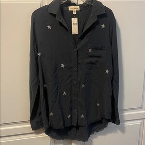 Cloth & Stone Navy Star Button-Up Shirt